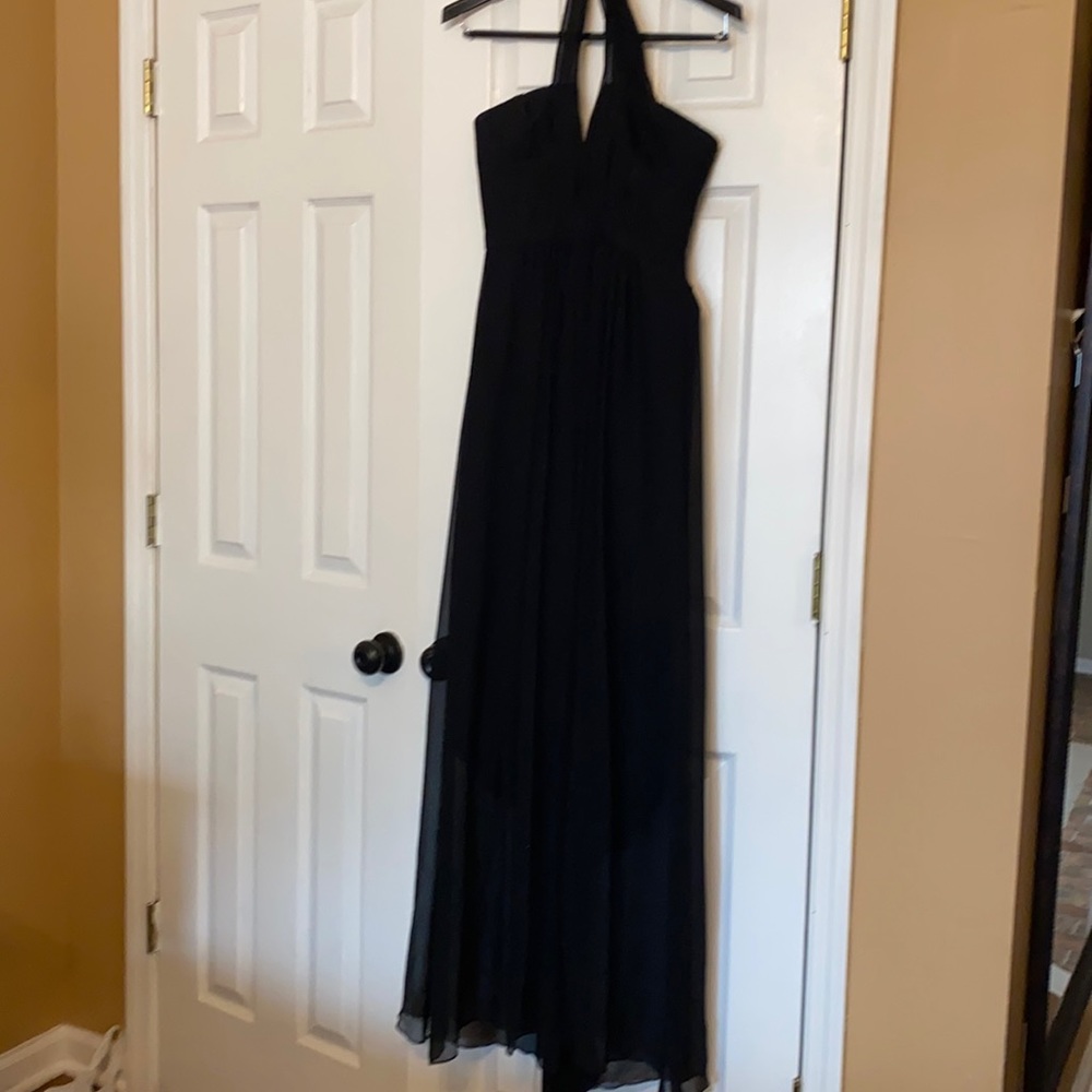Black floor length dress. Chiffon